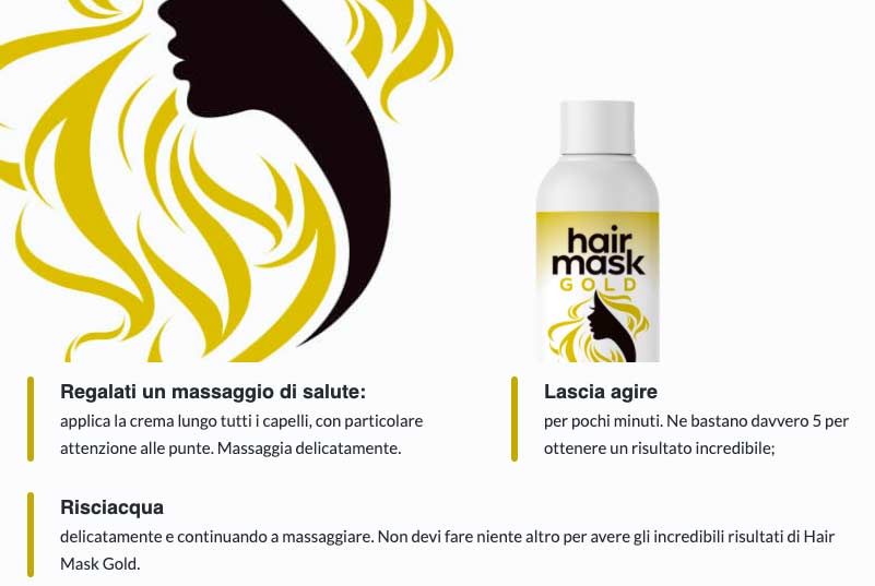 come applicare Hair Mask Gold